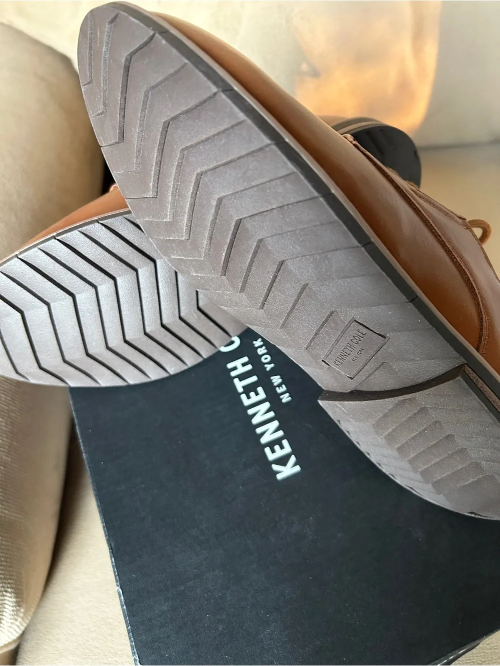 Boy’s Casual Lace-Up Leather Shoes - Tan by Kenneth Cole Size 2